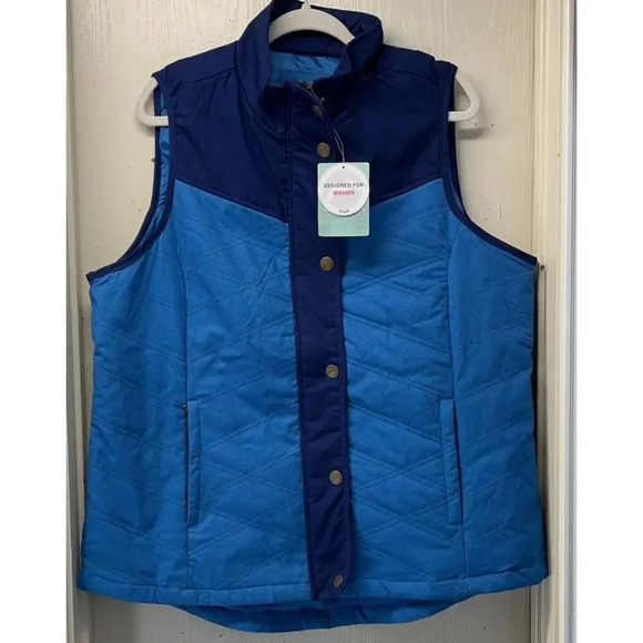 Magellan Womens 1X Sugar Coral Campfire Chambray Outdoors Vest NEW - Picture 14 of 14
